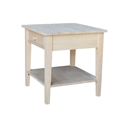 Table d'appoint carrée Spencer en bois d'hévéa massif - 61 cm L x 61 cm P x 64 cm H