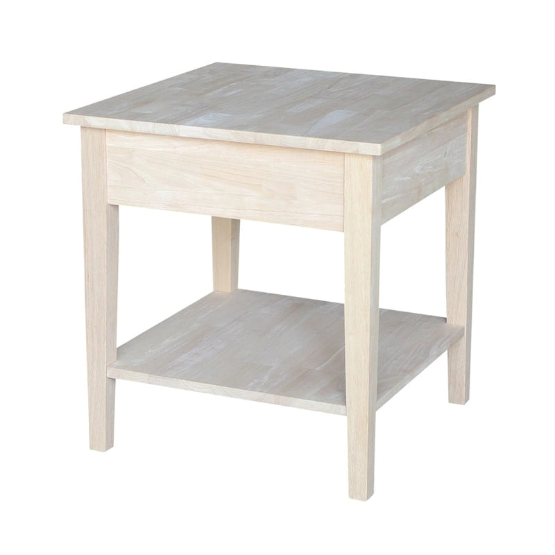 Table d'appoint carrée Spencer en bois d'hévéa massif - 61 cm L x 61 cm P x 64 cm H