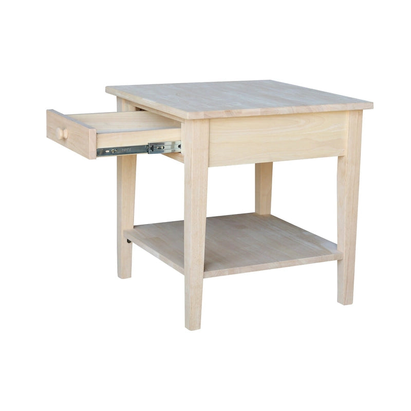 Table d'appoint carrée Spencer en bois d'hévéa massif - 61 cm L x 61 cm P x 64 cm H