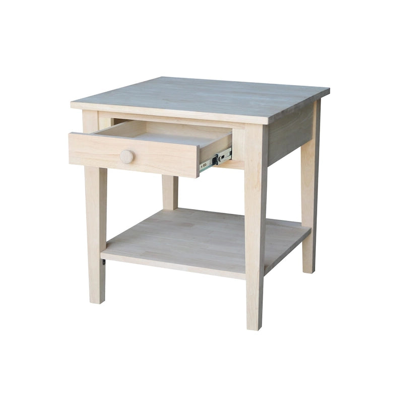 Table d'appoint carrée Spencer en bois d'hévéa massif - 61 cm L x 61 cm P x 64 cm H