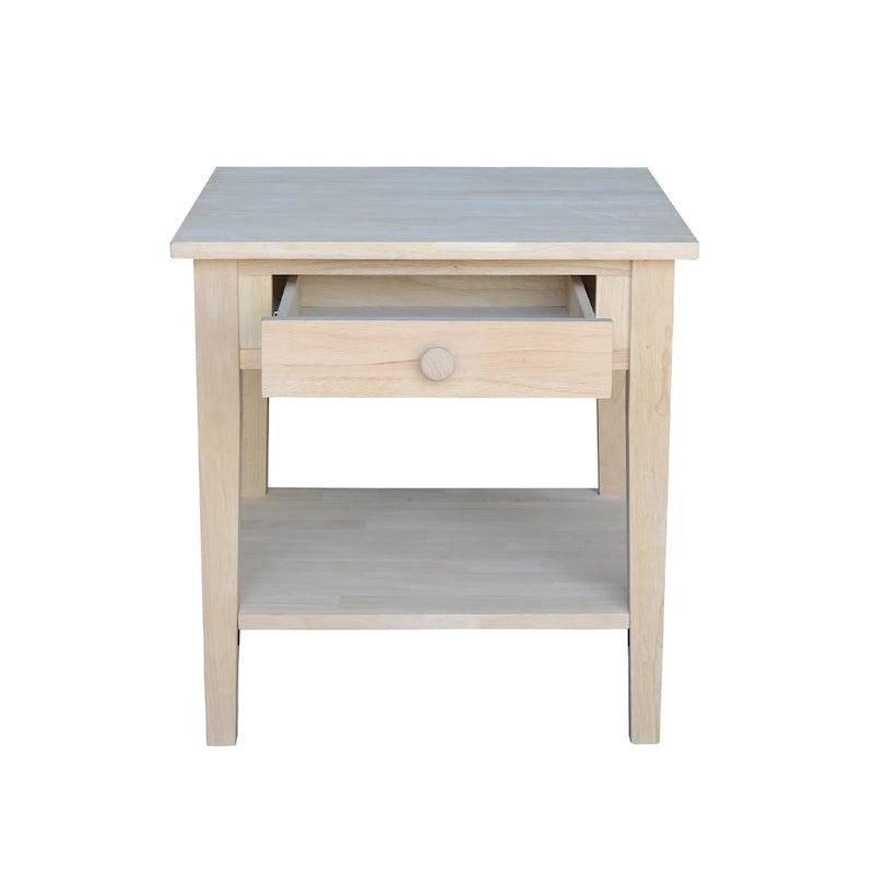 Table d'appoint carrée Spencer en bois d'hévéa massif - 61 cm L x 61 cm P x 64 cm H