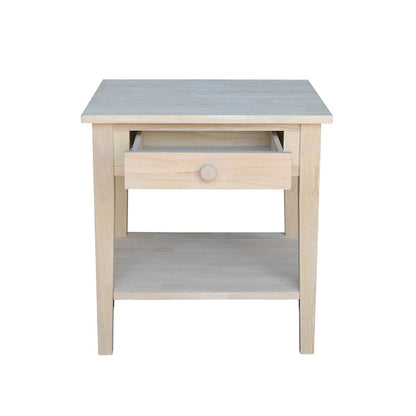 Table d'appoint carrée Spencer en bois d'hévéa massif - 61 cm L x 61 cm P x 64 cm H