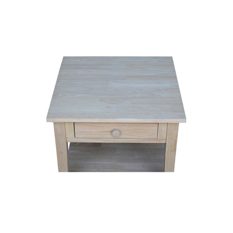 Table d'appoint carrée Spencer en bois d'hévéa massif - 61 cm L x 61 cm P x 64 cm H