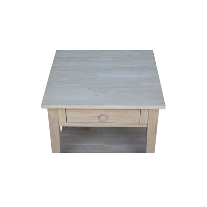 Table d'appoint carrée Spencer en bois d'hévéa massif - 61 cm L x 61 cm P x 64 cm H