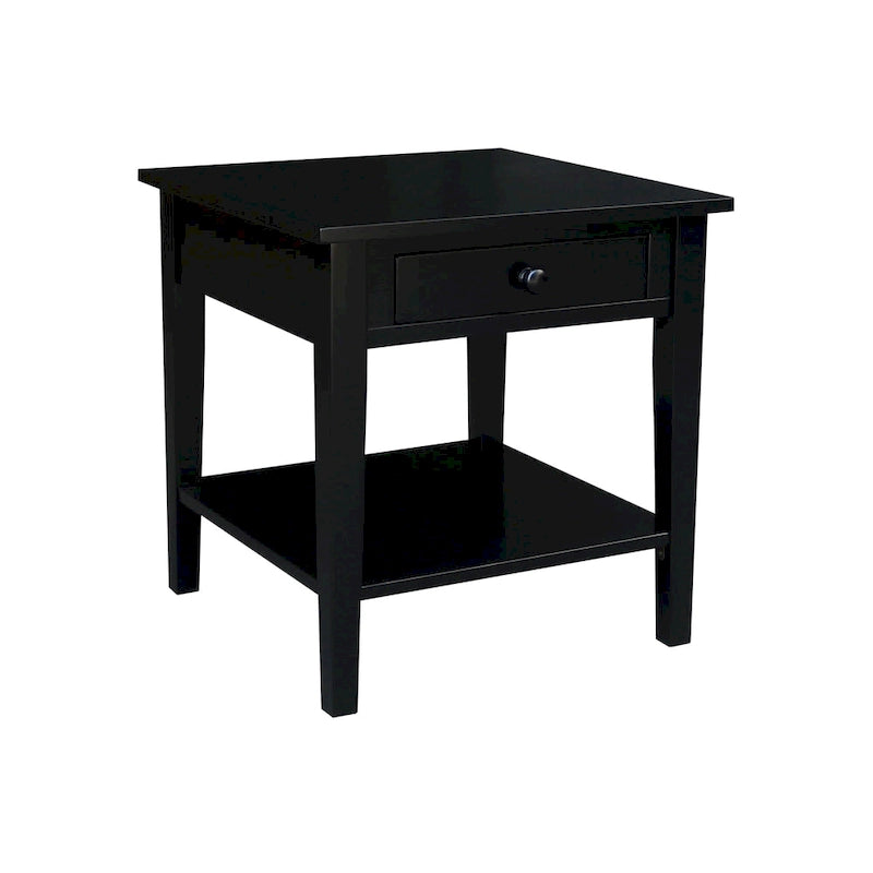 Table d'appoint carrée Spencer en bois d'hévéa massif - 61 cm L x 61 cm P x 64 cm H