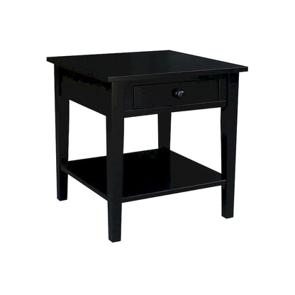 Table d'appoint carrée Spencer en bois d'hévéa massif - 61 cm L x 61 cm P x 64 cm H