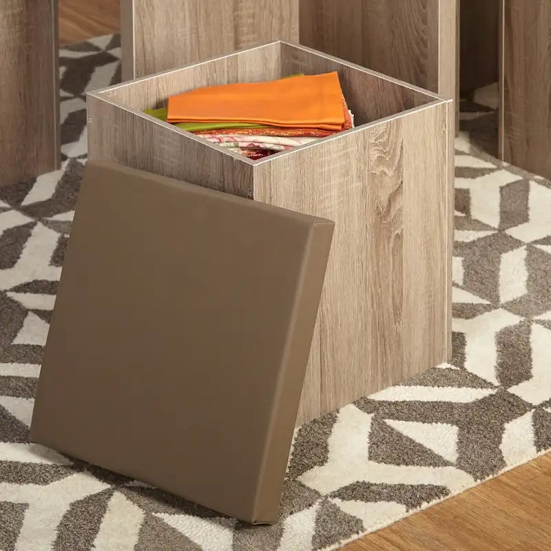 Ensemble de salle à manger Simple Living Baxter 5 pièces avec table et pouf de rangement