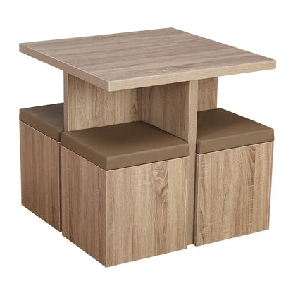 Ensemble de salle à manger Simple Living Baxter 5 pièces avec table et pouf de rangement