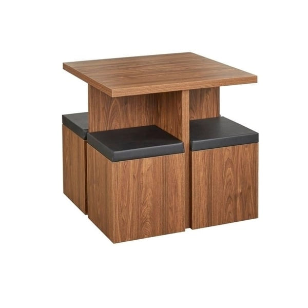 Ensemble de salle à manger Simple Living Baxter 5 pièces avec table et pouf de rangement
