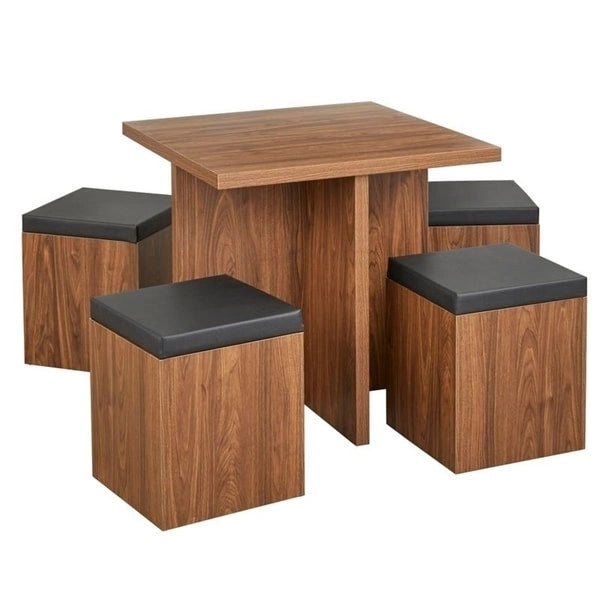 Ensemble de salle à manger Simple Living Baxter 5 pièces avec table et pouf de rangement