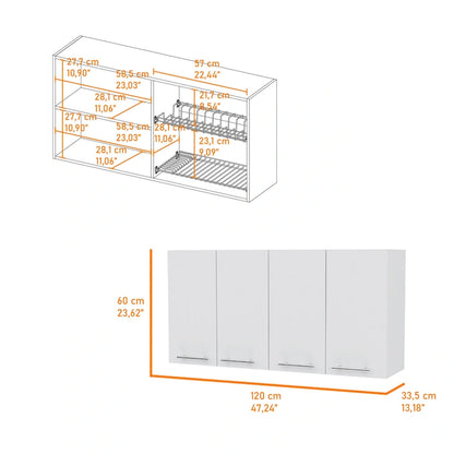 Armoire murale FM Furniture Sitka, deux compartiments spacieux