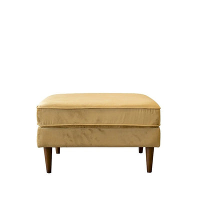 Pouf carré Flavia en velours, style moderne du milieu du siècle