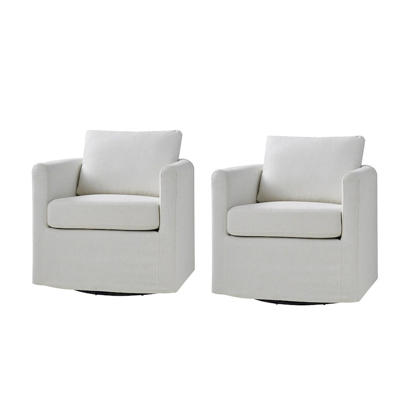 Fauteuil pivotant moderne Erkenbald à 360 degrés avec housse amovible (lot de 2) par HULALA HOME