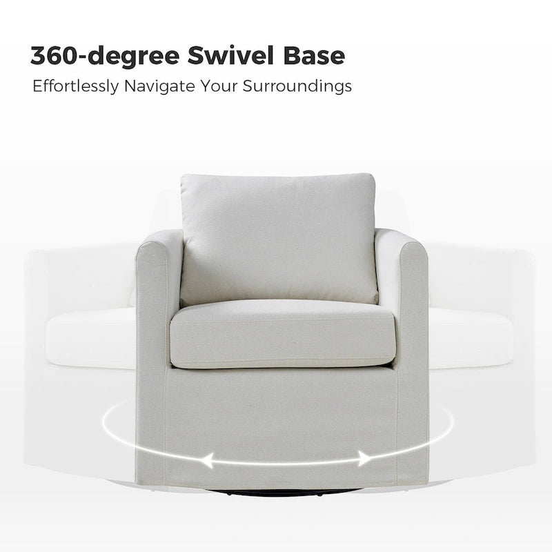Fauteuil pivotant moderne Erkenbald à 360 degrés avec housse amovible (lot de 2) par HULALA HOME