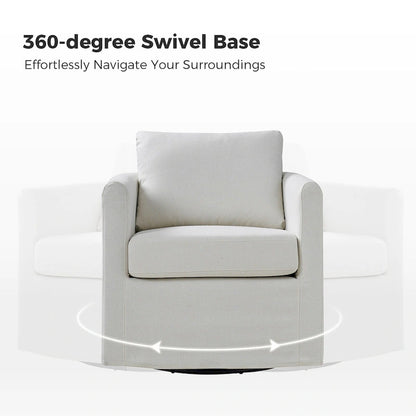 Fauteuil pivotant moderne Erkenbald à 360 degrés avec housse amovible (lot de 2) par HULALA HOME
