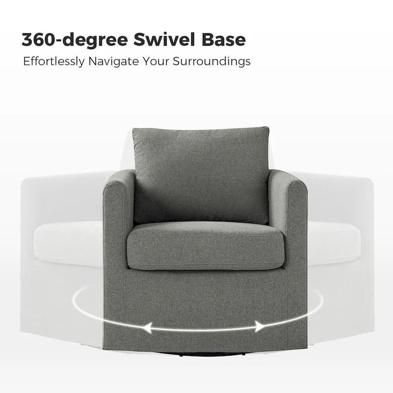 Fauteuil pivotant moderne Erkenbald à 360 degrés avec housse amovible (lot de 2) par HULALA HOME