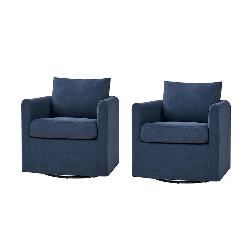Fauteuil pivotant moderne Erkenbald à 360 degrés avec housse amovible (lot de 2) par HULALA HOME