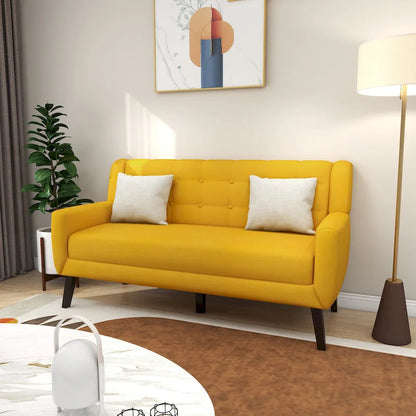Ensemble fauteuil et causeuse 3 pièces en lin capitonné
