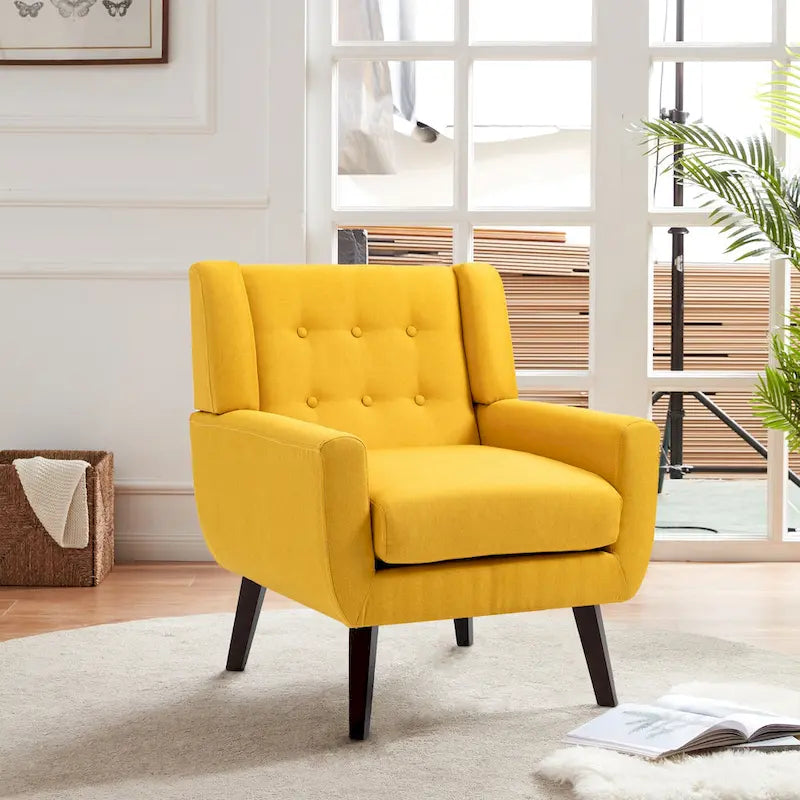 Ensemble fauteuil et causeuse 3 pièces en lin capitonné