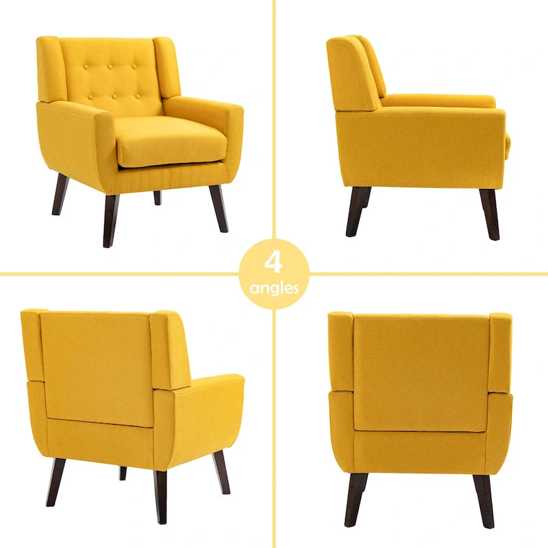 Ensemble fauteuil et causeuse 3 pièces en lin capitonné