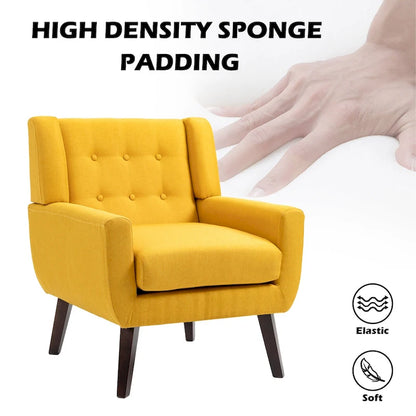 Ensemble fauteuil et causeuse 3 pièces en lin capitonné