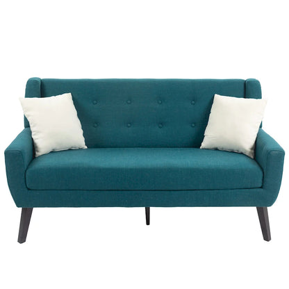 Ensemble fauteuil et causeuse 3 pièces en lin capitonné