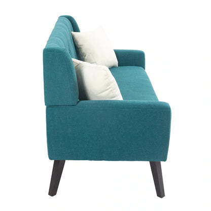 Ensemble fauteuil et causeuse 3 pièces en lin capitonné