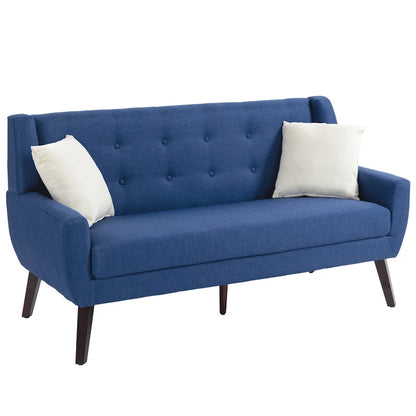 Ensemble fauteuil et causeuse 3 pièces en lin capitonné