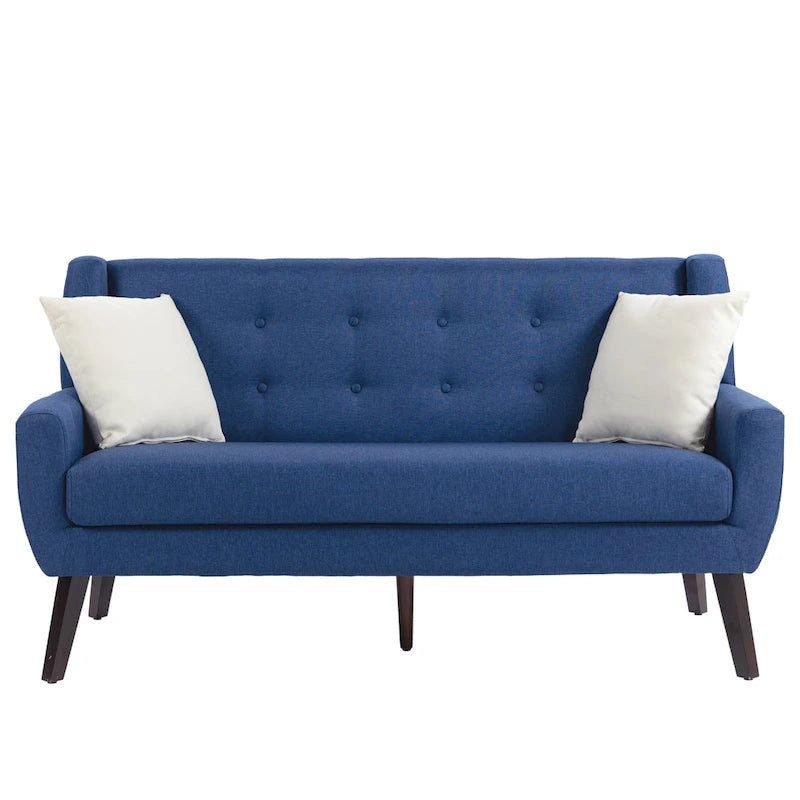 Ensemble fauteuil et causeuse 3 pièces en lin capitonné