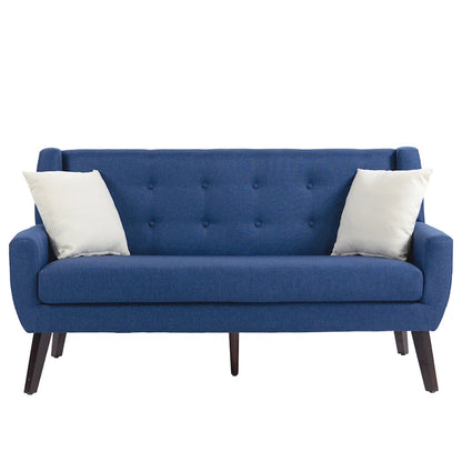 Ensemble fauteuil et causeuse 3 pièces en lin capitonné