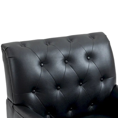 Fauteuil d'appoint de salon en cuir PU avec dossier capitonné