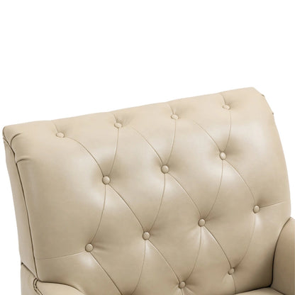 Fauteuil d'appoint de salon en cuir PU avec dossier capitonné