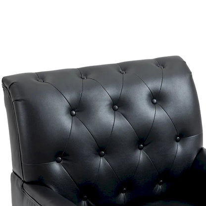 Fauteuil d'appoint de salon en cuir PU avec dossier capitonné