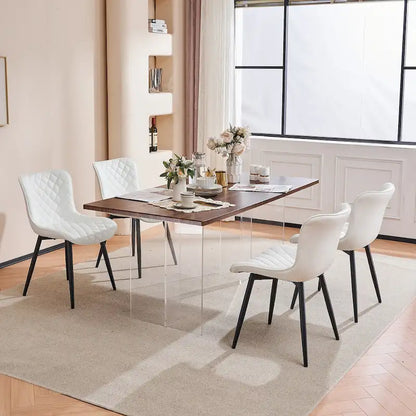 Ensemble de 2 chaises de salle à manger modernes en cuir rembourrées