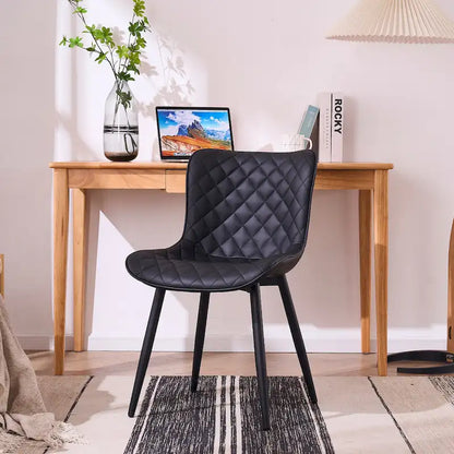 Ensemble de 2 chaises de salle à manger modernes en cuir rembourrées