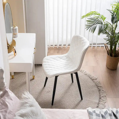 Ensemble de 2 chaises de salle à manger modernes en cuir rembourrées