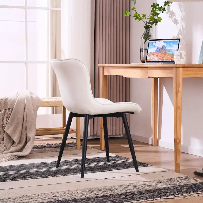 Ensemble de 2 chaises de salle à manger modernes en cuir rembourrées