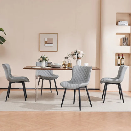 Ensemble de 2 chaises de salle à manger modernes en cuir rembourrées