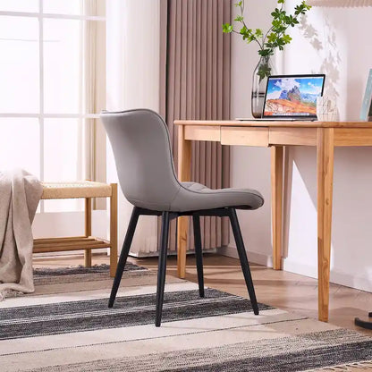Ensemble de 2 chaises de salle à manger modernes en cuir rembourrées