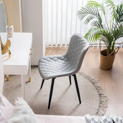 Ensemble de 2 chaises de salle à manger modernes en cuir rembourrées