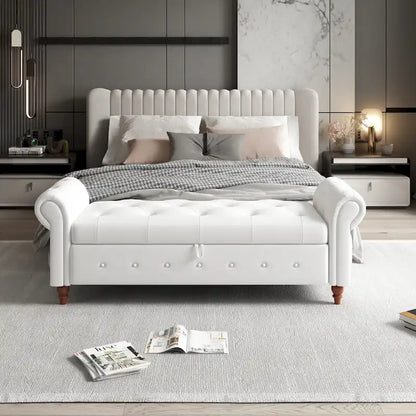 Banc de lit en tissu 63 avec rangement