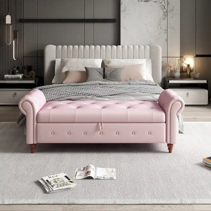 Banc de lit en tissu 63 avec rangement