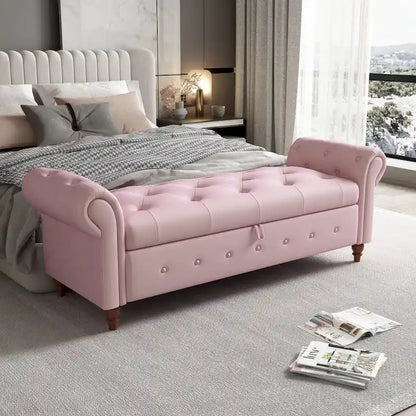 Banc de lit en tissu 63 avec rangement