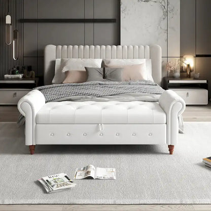 Banc de lit en tissu 63 avec rangement