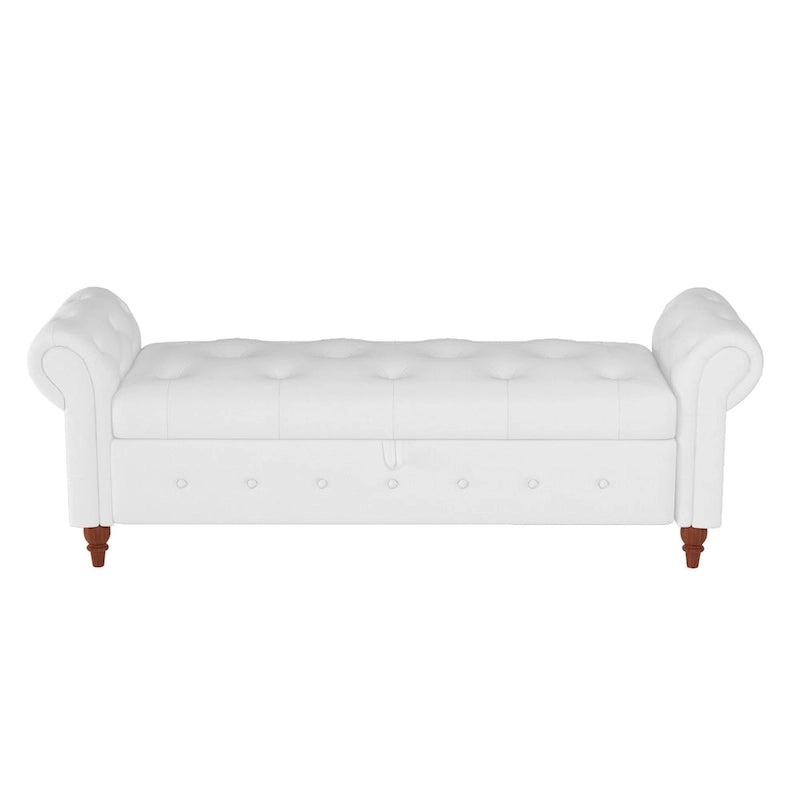 Banc de lit en tissu 63 avec rangement