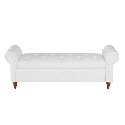 Banc de lit en tissu 63 avec rangement