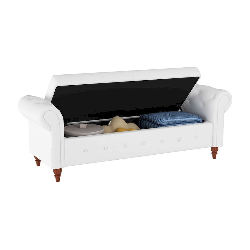Banc de lit en tissu 63 avec rangement