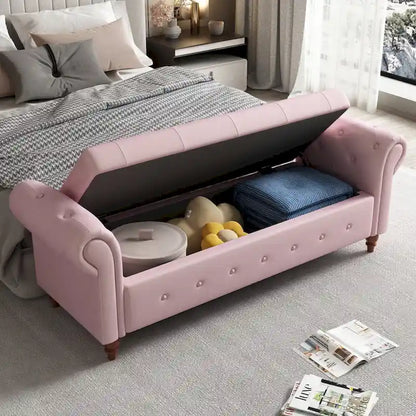 Banc de lit en tissu 63 avec rangement