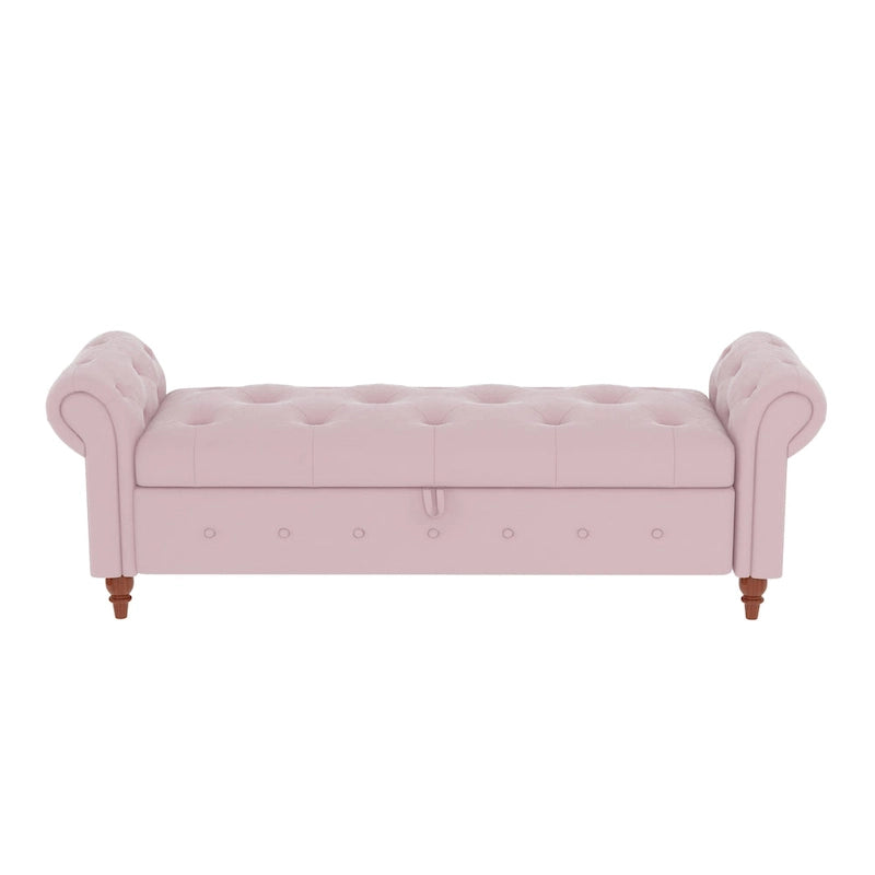 Banc de lit en tissu 63 avec rangement