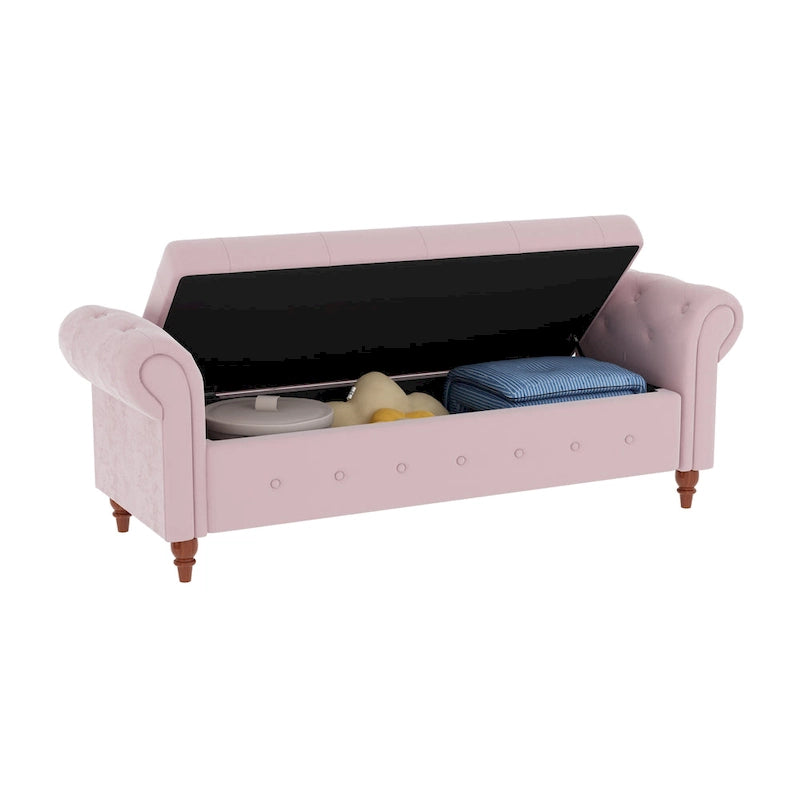 Banc de lit en tissu 63 avec rangement